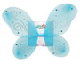 Alas de Hada Azules 50x35 cm con Destellos Plateados para Disfraz de Niña, Carnaval, Fiestas y Temática Sirena
