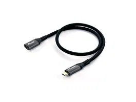 Equip Cable de Extensión USB-C 3.2 Gen 2, 1 m, USB C Macho a Hembra, 10 Gbps, Carga 100W, Aluminio, Negro