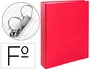Liderpapel Carpeta de 2 anillas 40mm mixtas folio carton forrado plastico color rojo