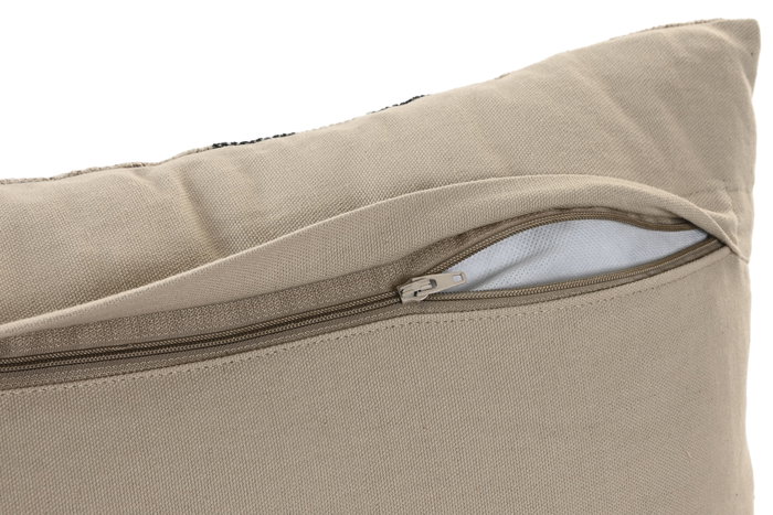 DKD Home Decor Cojín Tradicional India lino 2c25 Algodón Velvet Gris Claro 30 x 50 cm (2 Unidades)