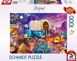 Schmidt Spiele SCH1744784405269 Puzzle 1000 Piezas Camping Romántico en el Salvaje Oeste, a Partir de 12 Años