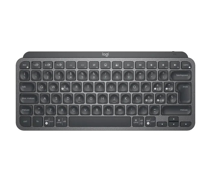 Logitech MX Keys Mini Teclado Inalámbrico RF/Bluetooth QWERTY Italiano Retroiluminación LED Grafito, 920-010488