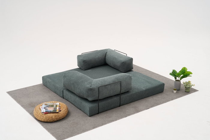 Atelier Del Sofa Sofá Esquinero Chenilla Verde 190cm