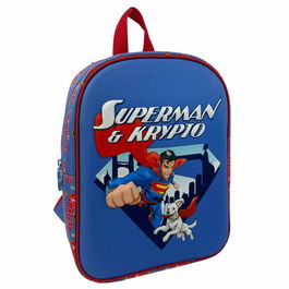 CYP BRANDS Mochila 3D Krypto & Superman DC Comics 30cm con cremalleras resistentes y tirantes ergonómicos