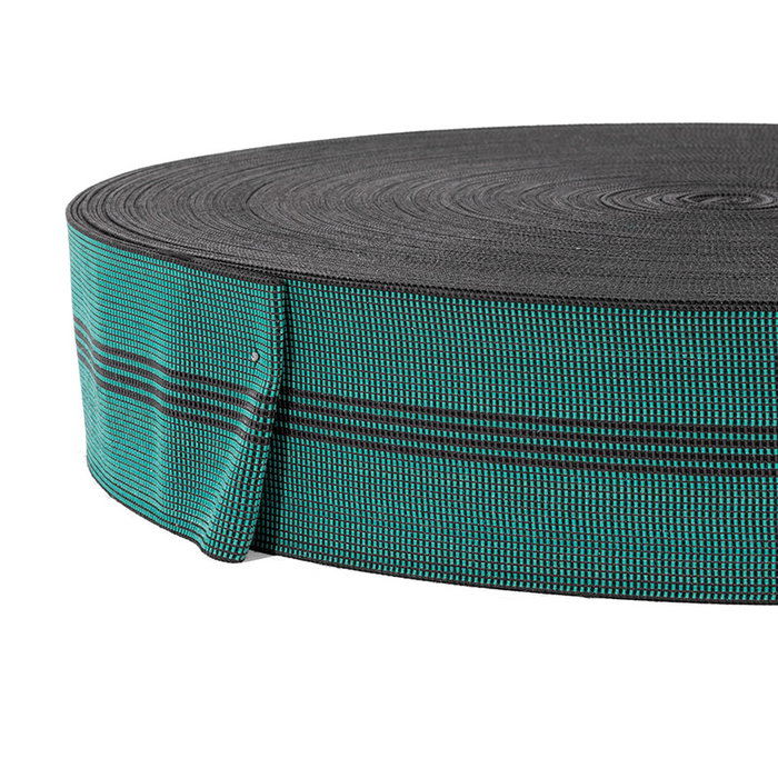 Q&Q Rollo Cincha Elástica Verde 100 Metros Ancho 60mm Elasticidad 60%