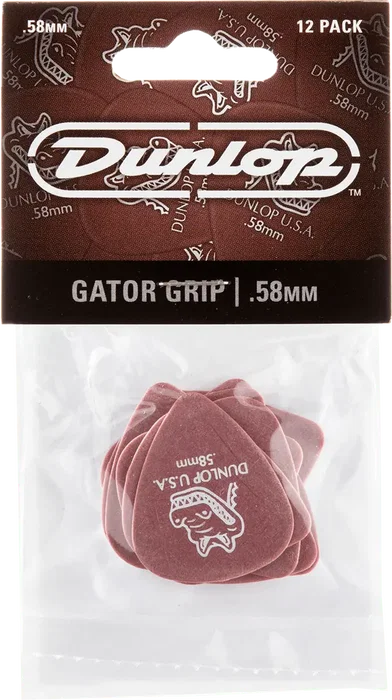 Dunlop Pack 12 Púas Gator Grip 0,58mm para Guitarra y Bajo
