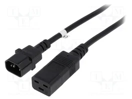 QOLTEC Cable de alimentación H05VV-F IEC C14 a IEC C19 3x1,5mm2 2m