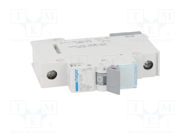 HAGER MCN125E Interruptor magnetotérmico 25A 1P 6kA HAGER MCN125E Interruptor magnetotérmico 25A 1P 6kA