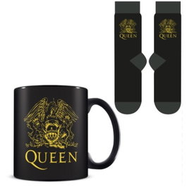 PYRAMID Set Taza y Calcetines Queen. Cerámica 315ml (apta microondas/lavavajillas), Calcetines Talla 36-41