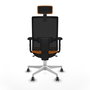 PIQUERAS Y CRESPO Silla de oficina Horna Mecanismo Sincro Naranja/Negro