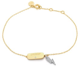 Secrecy Brazalete GIRL BOSS Plata de Ley con Baño de Oro 18k y Diamante, Dorado