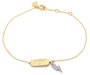 Secrecy Brazalete GIRL BOSS Plata de Ley con Baño de Oro 18k y Diamante, Dorado