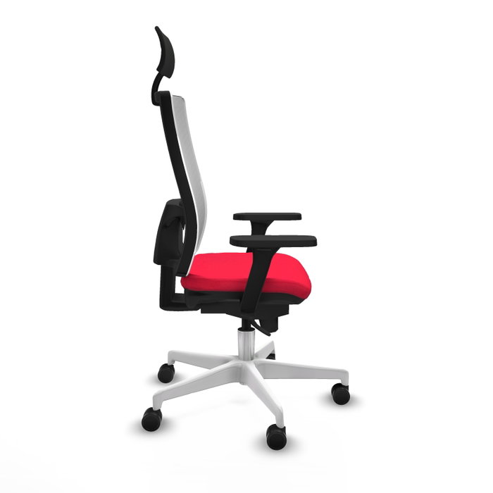 PIQUERAS Y CRESPO Silla de oficina Horna con mecanismo Sincro, Rojo y Blanco