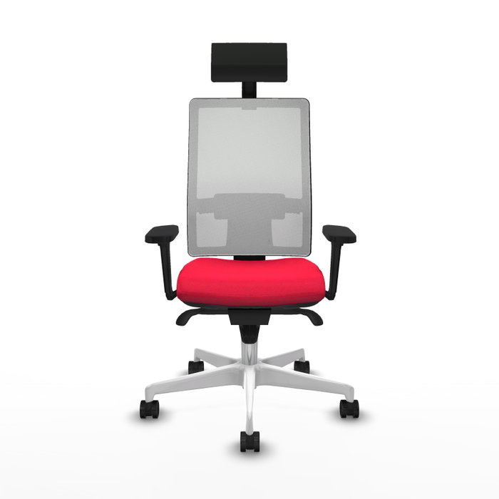 PIQUERAS Y CRESPO Silla de oficina Horna con mecanismo Sincro, Rojo y Blanco