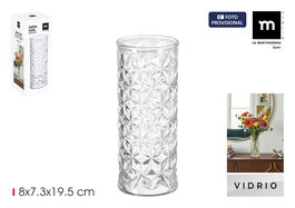 Inde Florero La Mediterránea de Vidrio, Decorativo, Dimensiones: 20,3 cm Alto x 8,5 cm Ancho x 8,4 cm Largo (24 Unidades)