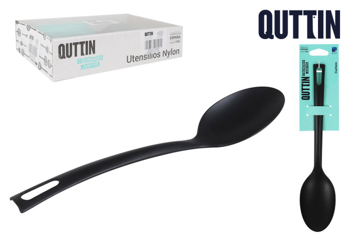 Quttin Cuchara de Nylon Negra 29x6cm (Pack de 24 unidades)身weight_g:830.0 Quttin Cuchara de Nylon Negra 29x6cm (Pack de 24 unidades)身weight_g:830.0