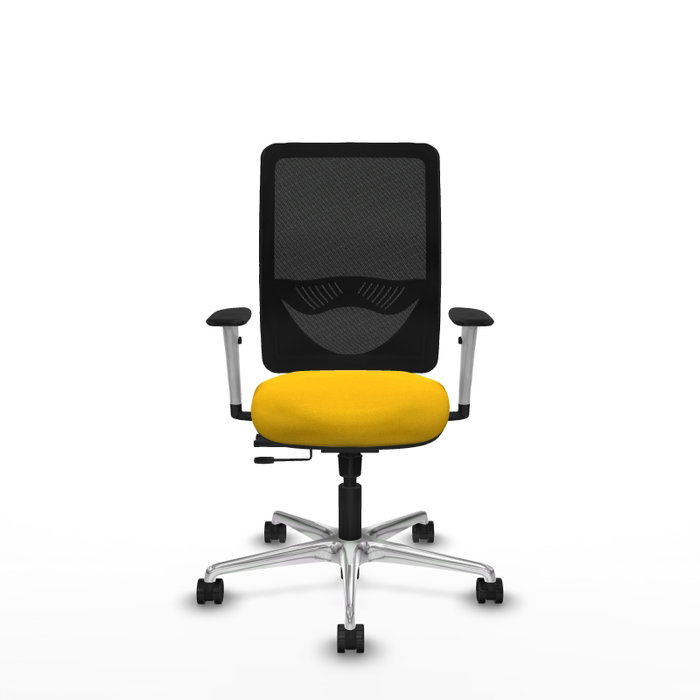 PIQUERAS Y CRESPO Silla de oficina Zulema con mecanismo Sincro/Traslack, Amarillo y Negro
