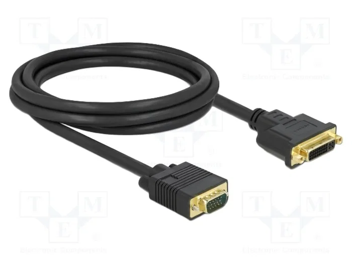 DeLOCK Cable adaptador de video DVI 24+5 hembra a VGA macho 2 m DeLOCK Cable adaptador de video DVI 24+5 hembra a VGA macho 2 m