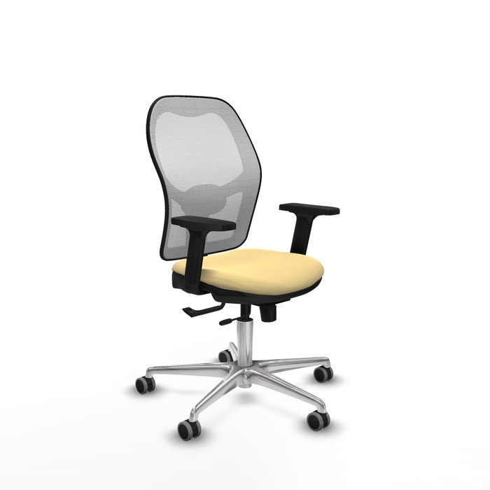 PIQUERAS Y CRESPO Silla de oficina Jorquera con mecanismo Sincro/Traslack, Similpiel Crema y Malla Blanco PIQUERAS Y CRESPO Silla de oficina Jorquera con mecanismo Sincro/Traslack, Similpiel Crema y Malla Blanco
