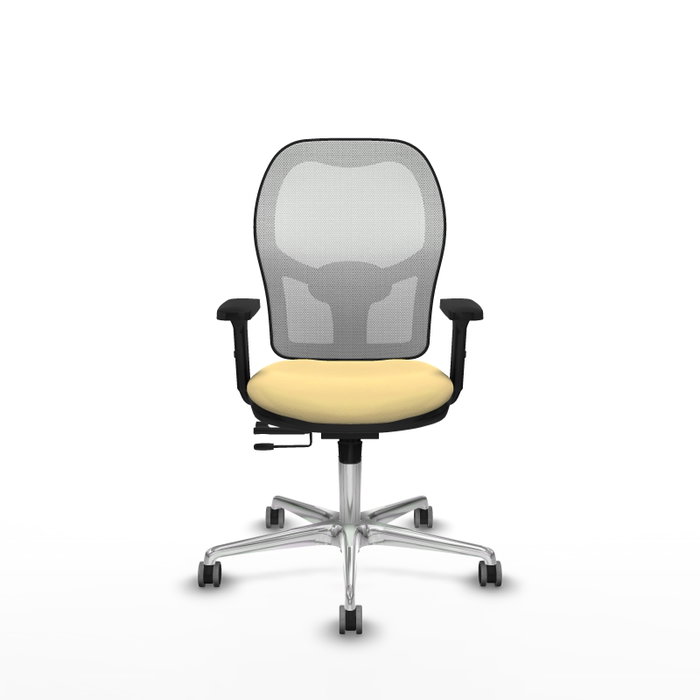 PIQUERAS Y CRESPO Silla de oficina Jorquera con mecanismo Sincro/Traslack, Similpiel Crema y Malla Blanco PIQUERAS Y CRESPO Silla de oficina Jorquera con mecanismo Sincro/Traslack, Similpiel Crema y Malla Blanco