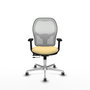 PIQUERAS Y CRESPO Silla de oficina Jorquera con mecanismo Sincro/Traslack, Similpiel Crema y Malla Blanco
