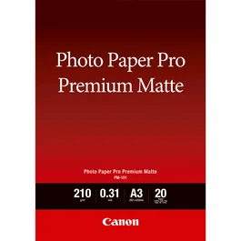 Canon 8657B006 Photo Paper Premium Matte A3, 20 Hojas, Papel Fotográfico de Alta Calidad