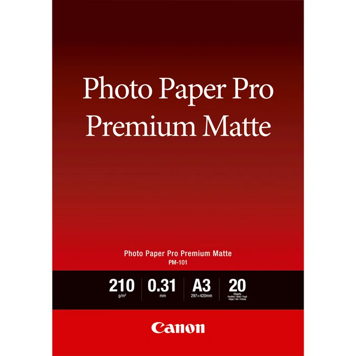Canon Pro Premium Matte PM-101 Papel Fotográfico A3 210g 20 Hojas Canon Pro Premium Matte PM-101 Papel Fotográfico A3 210g 20 Hojas