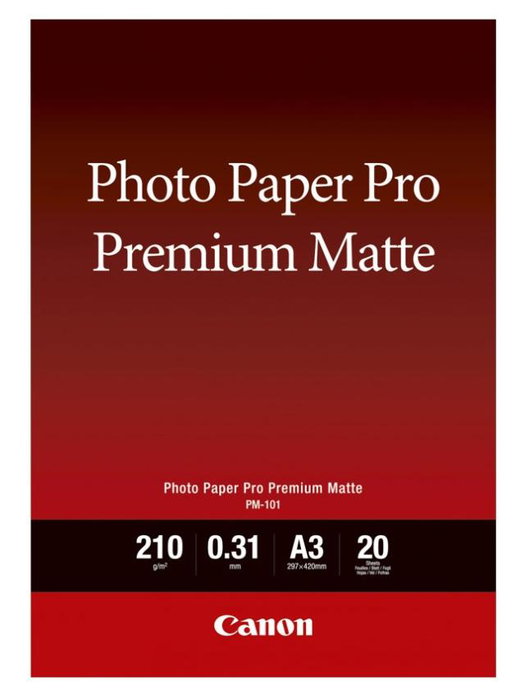 Canon Pro Premium Matte PM-101 Papel Fotográfico A3 210g 20 Hojas Canon Pro Premium Matte PM-101 Papel Fotográfico A3 210g 20 Hojas
