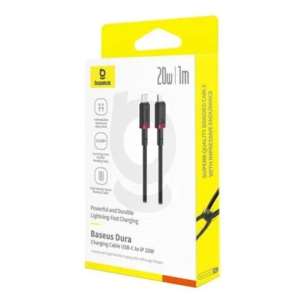 Baseus Dura Cable de Carga Rápida Lightning a USB-C 1 m Negro