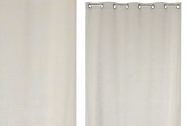 DKD Home Decor Cortina de Poliéster 140x260 Crudo con 8 Anillas