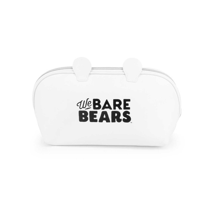 We Bare Bears Somos Osos Neceser Jelly Blanco Gran Capacidad para Cosméticos y Cuidado Personal con Bolsillo Interior Cremallera 18x34x11cm