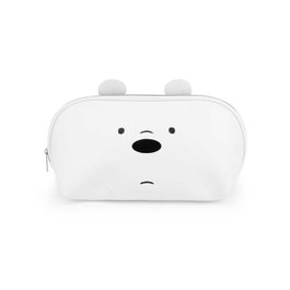 We Bare Bears Somos Osos Neceser Jelly Blanco Gran Capacidad para Cosméticos y Cuidado Personal con Bolsillo Interior Cremallera 18x34x11cm
