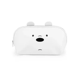 We Bare Bears Somos Osos Neceser Jelly Blanco Gran Capacidad para Cosméticos y Cuidado Personal con Bolsillo Interior Cremallera 18x34x11cm