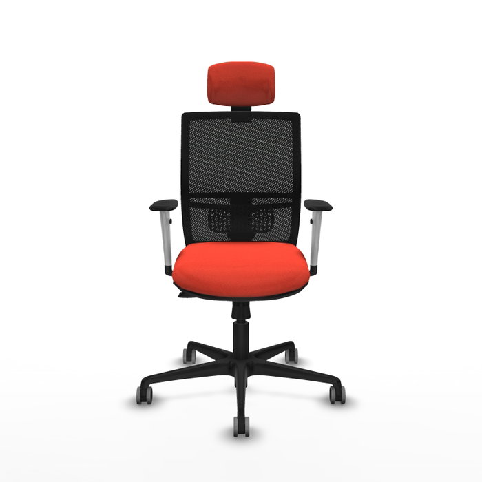 PIQUERAS Y CRESPO Silla de oficina Yunquera con mecanismo Sincro/Traslack, Naranja oscuro y Negro