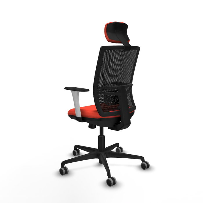 PIQUERAS Y CRESPO Silla de oficina Yunquera con mecanismo Sincro/Traslack, Naranja oscuro y Negro