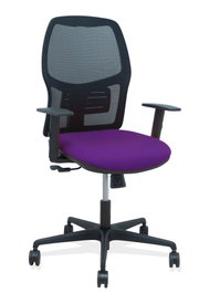 PIQUERAS Y CRESPO Silla Alfera con Respaldo de Malla Negra y Asiento Morado