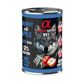 Alpha Spirit Alimento Húmedo para Perros Boquerón y Manzana Roja Lata 6x400 gr