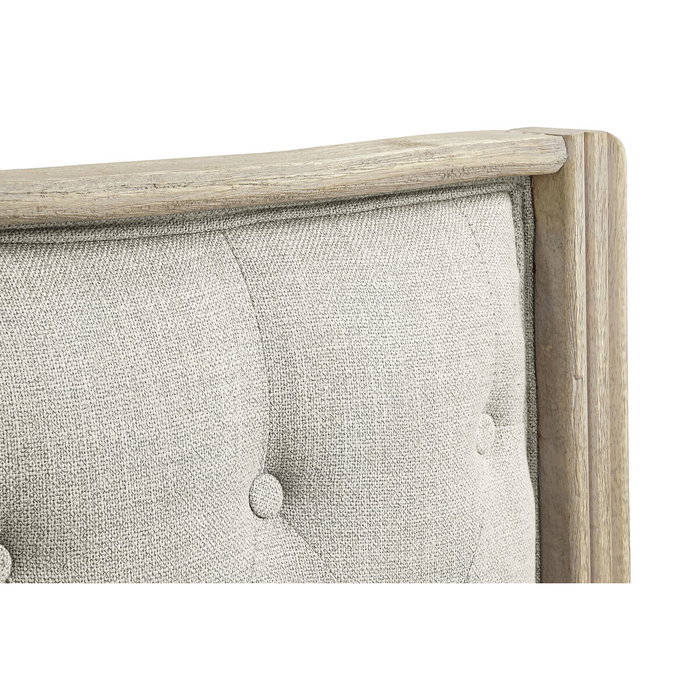 DKD Home Decor Cabecero de Cama de Lino y Rubberwood 160x8x133,5 cm Beige