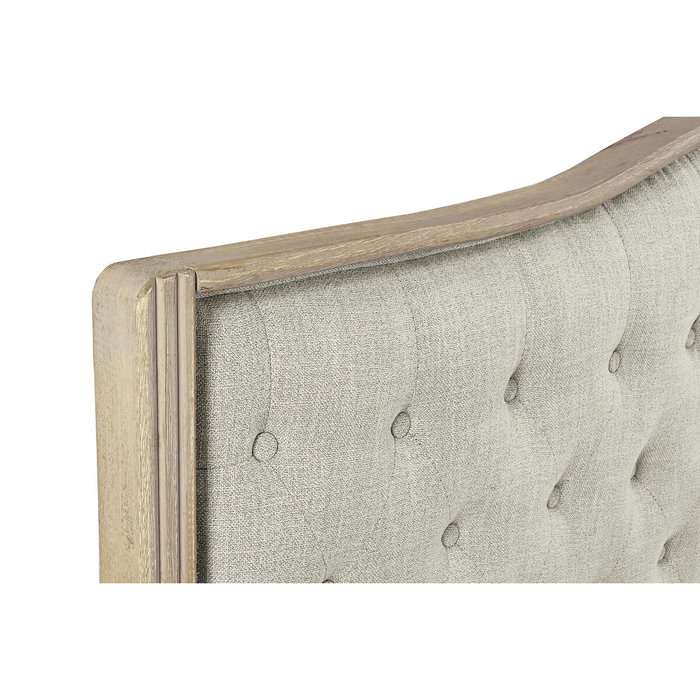 DKD Home Decor Cabecero de Cama de Lino y Rubberwood 160x8x133,5 cm Beige