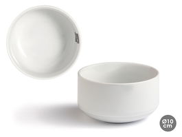 Vessia Bowl Apilable Porcelana Blanco 10.5 cm Apto Lavavajillas Microondas 350 ml (Set de 36)