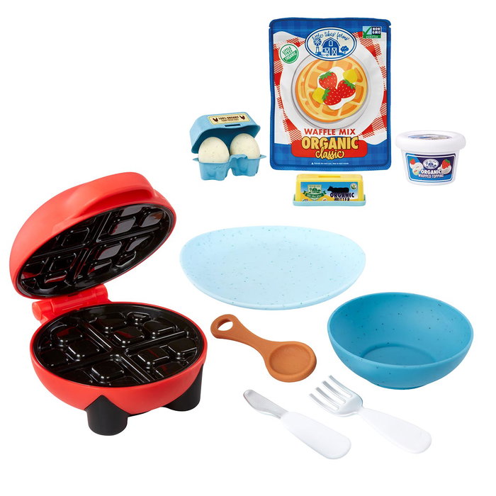 MGA Kit Creativo de Gofres con Máquina, más de 18 Accesorios para Cocinar, Incluye Sirope y Mantequilla