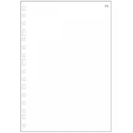 Finocam Recambio Multitaladro Liso Folio 3016, 100 Hojas Lisas Foliadas con 16 Taladros, Formato DIN A4