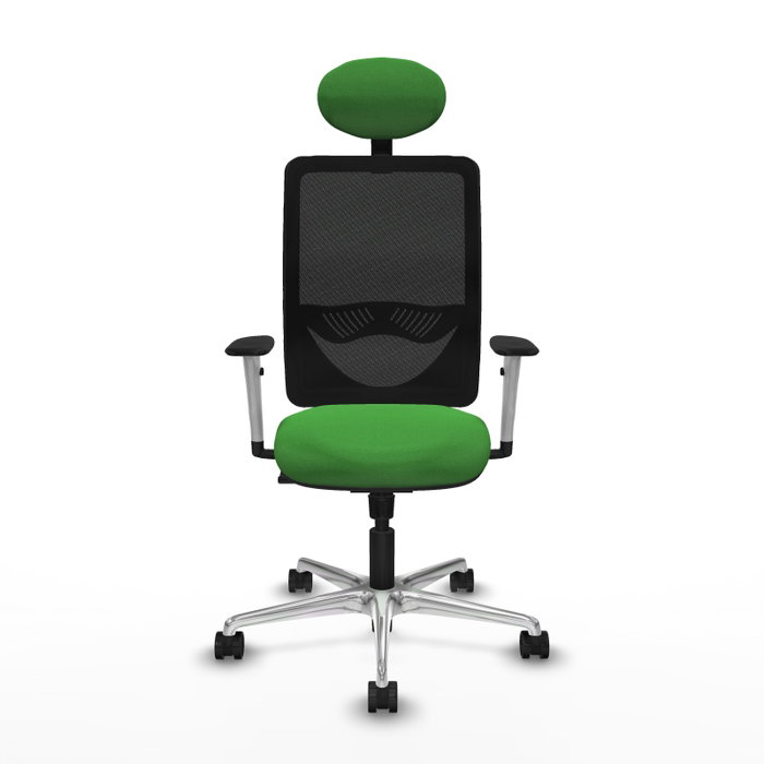 PIQUERAS Y CRESPO Silla de oficina Zulema con mecanismo Sincro, Tela Verde y Malla Negra PIQUERAS Y CRESPO Silla de oficina Zulema con mecanismo Sincro, Tela Verde y Malla Negra