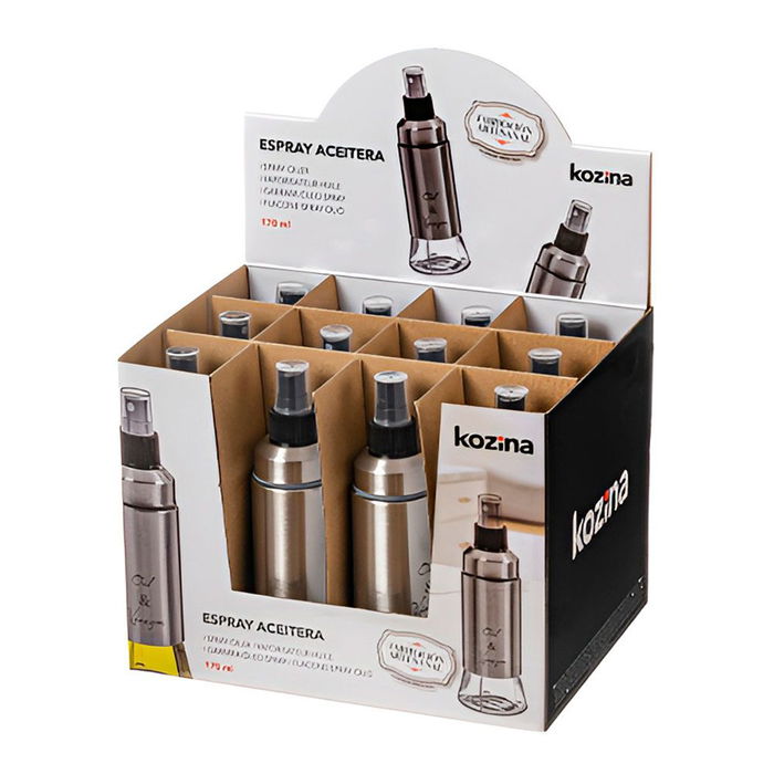 Kozina Aceitera Vinagrera Esprai 170 ml Cristal Acero Inox Fabricación Artesanal