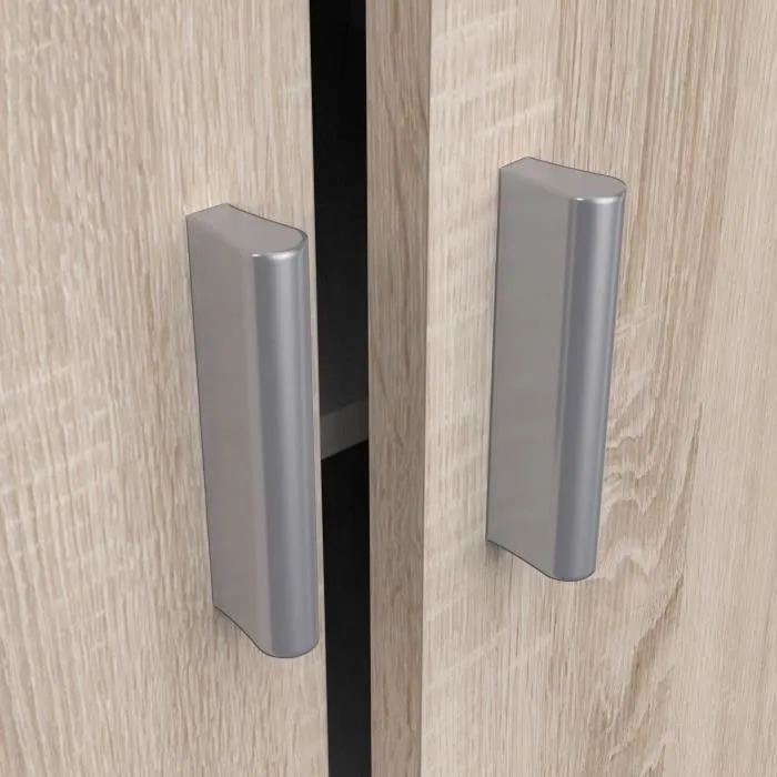 Dmora Zapatero de estilo moderno en roble cepillado y blanco perla, L 54,6 cm, para hasta 21 pares de zapatos