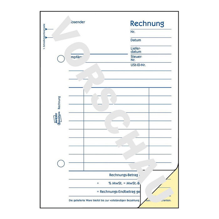 AVERY Zweckform Rechnung Formularbuch 1732, 1 unidad AVERY Zweckform Rechnung Formularbuch 1732, 1 unidad