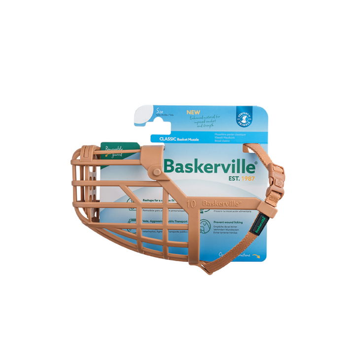 Company Of Animals Bozal Baskerville Classic Basket Talla 6 para Evitar Comer o Lamerse Heridas
