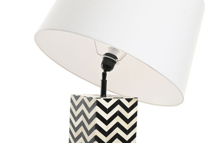 DKD Home Decor Lámpara Sobremesa India lamps 1c25 Blanco Negro 50 x 69 x 50 cm DKD Home Decor Lámpara Sobremesa India lamps 1c25 Blanco Negro 50 x 69 x 50 cm