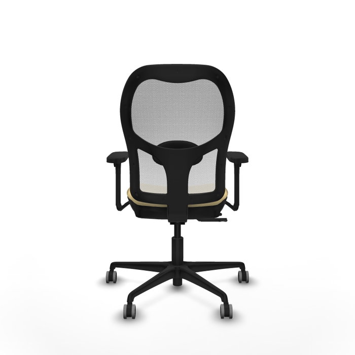 PIQUERAS Y CRESPO Silla de oficina Jorquera con mecanismo Sincro/Traslack, Crema y Blanco