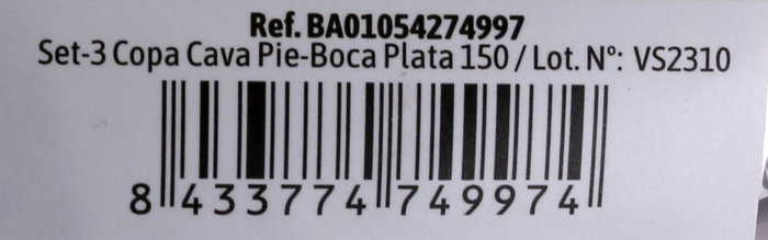 Algon Set de 3 Copas de Cava Pie de Boca Plata 150 cc 6 x 6 x 16 cm (36 Unidades)